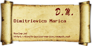 Dimitrievics Marica névjegykártya